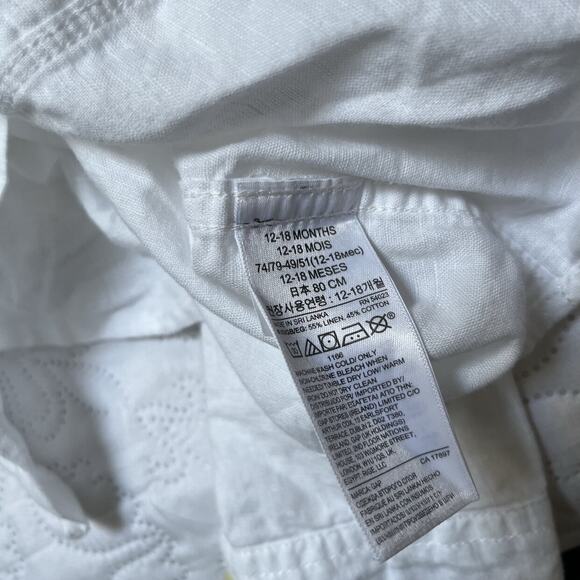 Gap White Button Up Dress Shirt Size 12-18m - Picture 5 of 5